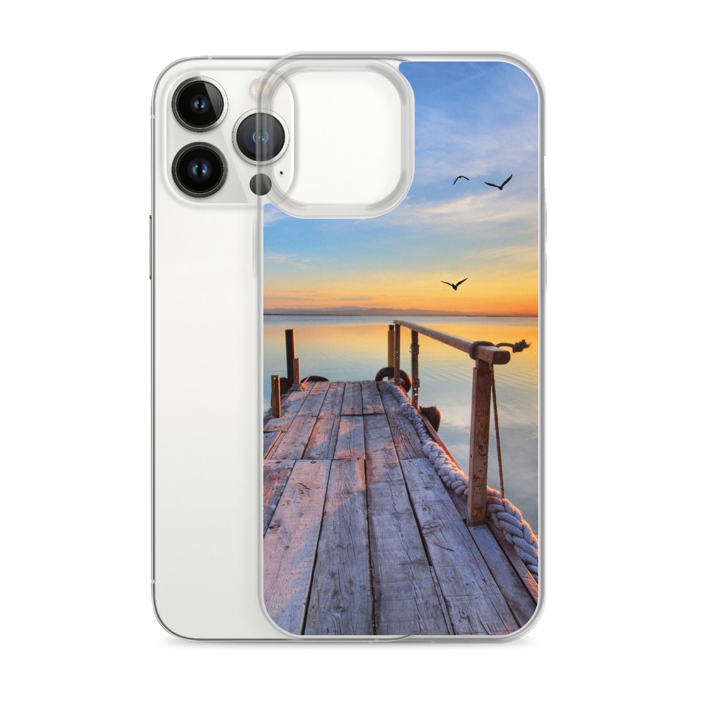 Ocean Boat Dock Scene iPhone Case