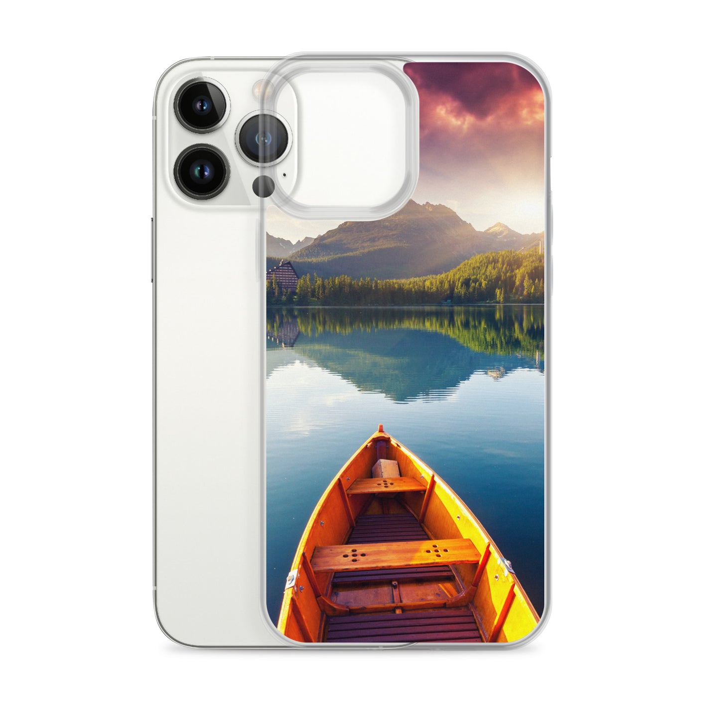 Mountains Lake Canoe iPhone Case