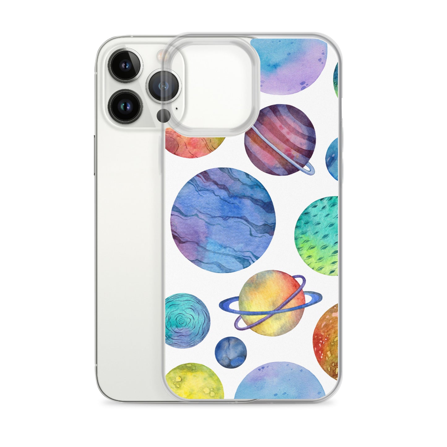 Space Watercolor Planets iPhone Case