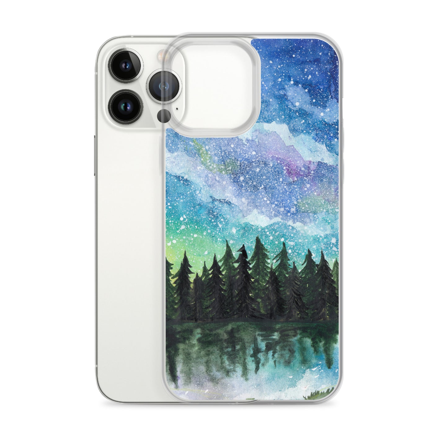 Watercolor Galaxy Forest iPhone Case