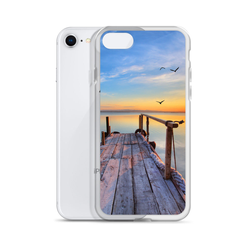 Ocean Boat Dock Scene iPhone Case