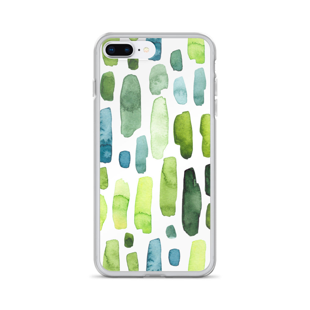 Green Abstract Paint Strokes iPhone Case