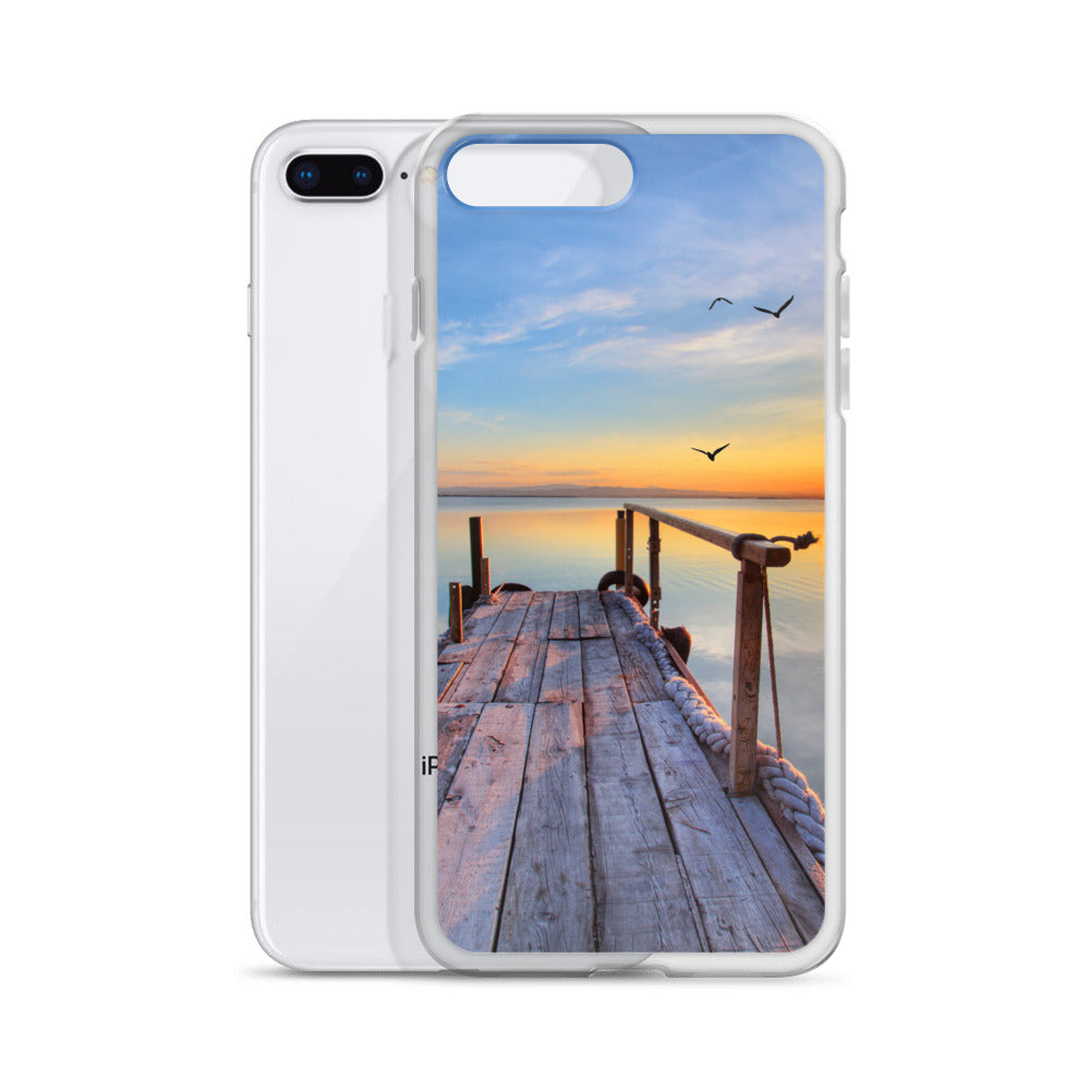 Ocean Boat Dock Scene iPhone Case