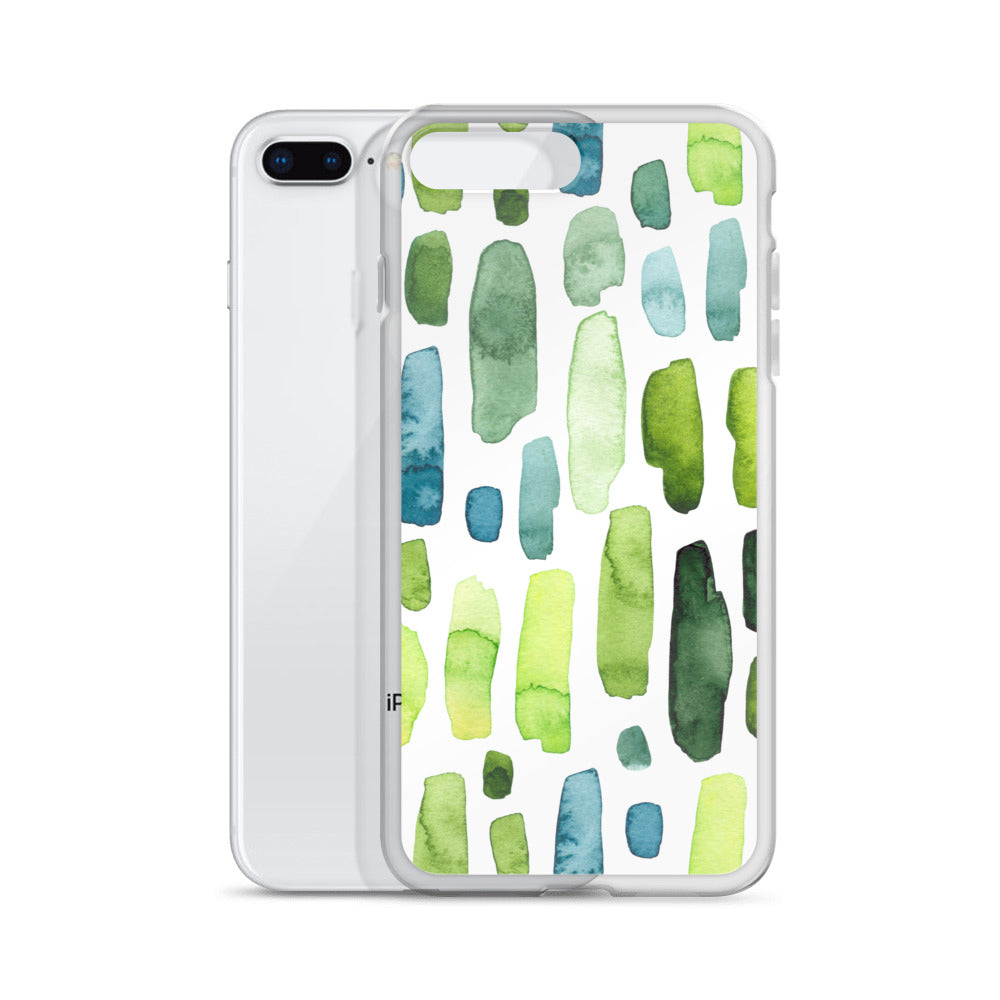 Green Abstract Paint Strokes iPhone Case