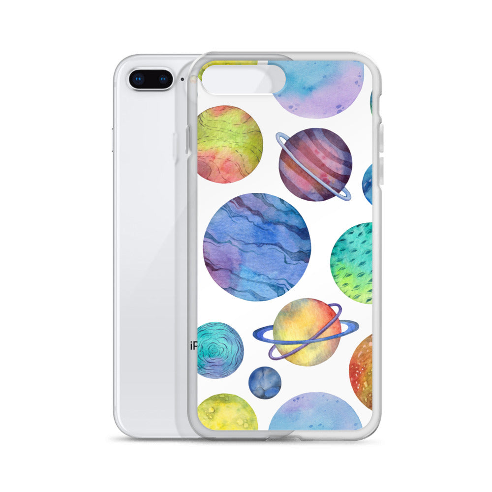 Space Watercolor Planets iPhone Case