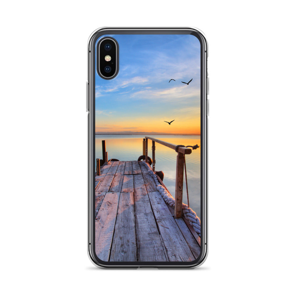 Ocean Boat Dock Scene iPhone Case