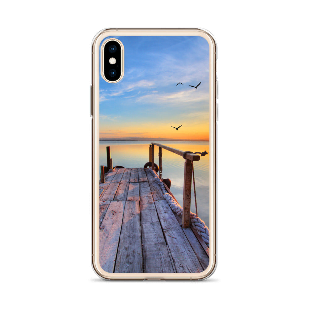 Ocean Boat Dock Scene iPhone Case