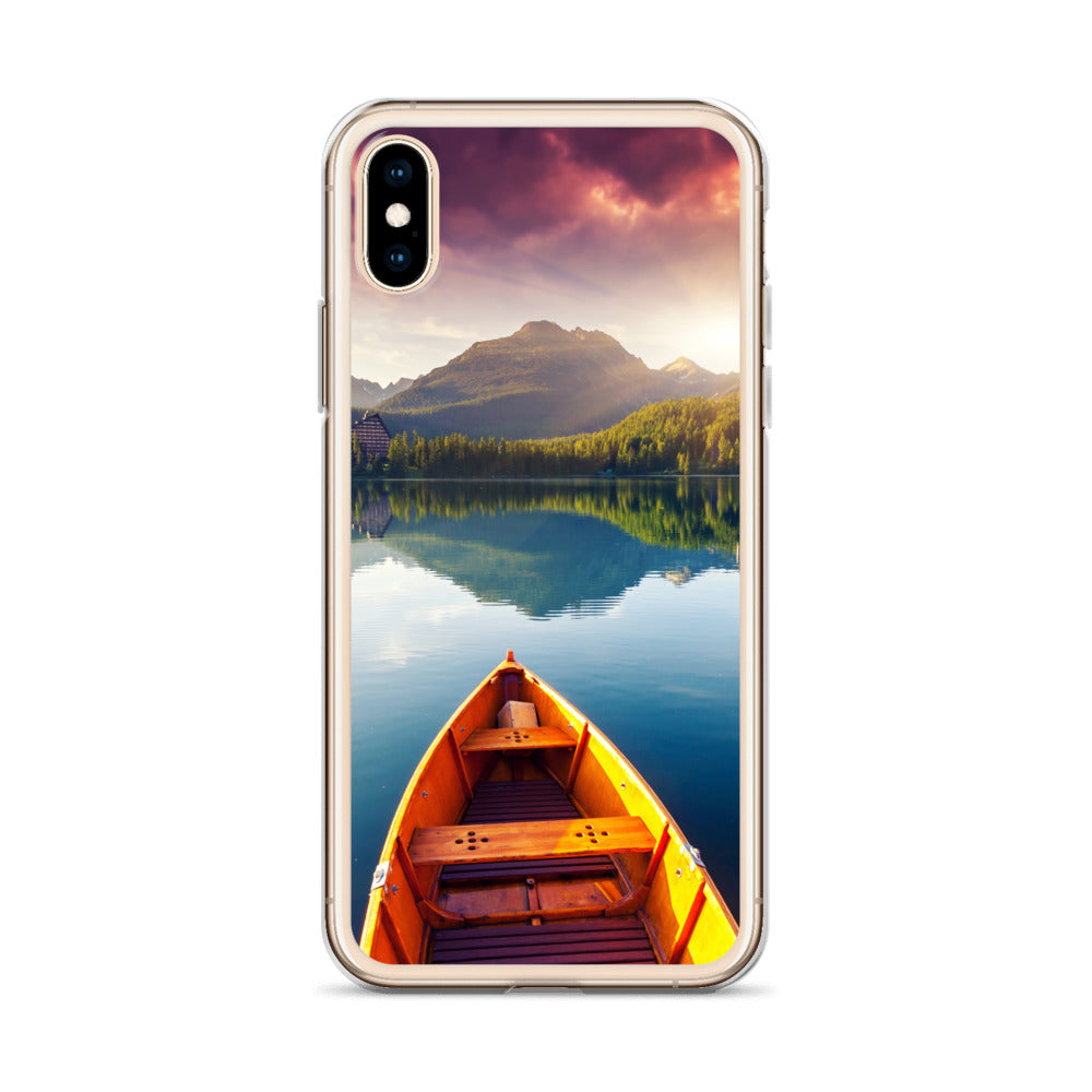 Mountains Lake Canoe iPhone Case