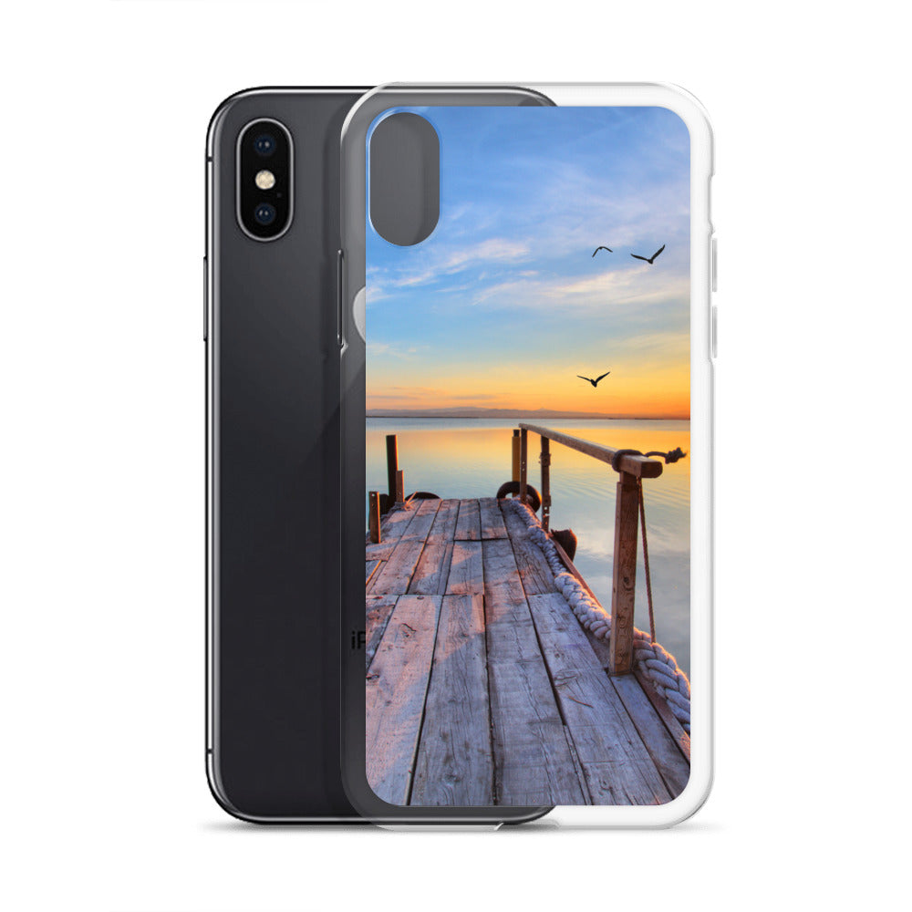 Ocean Boat Dock Scene iPhone Case