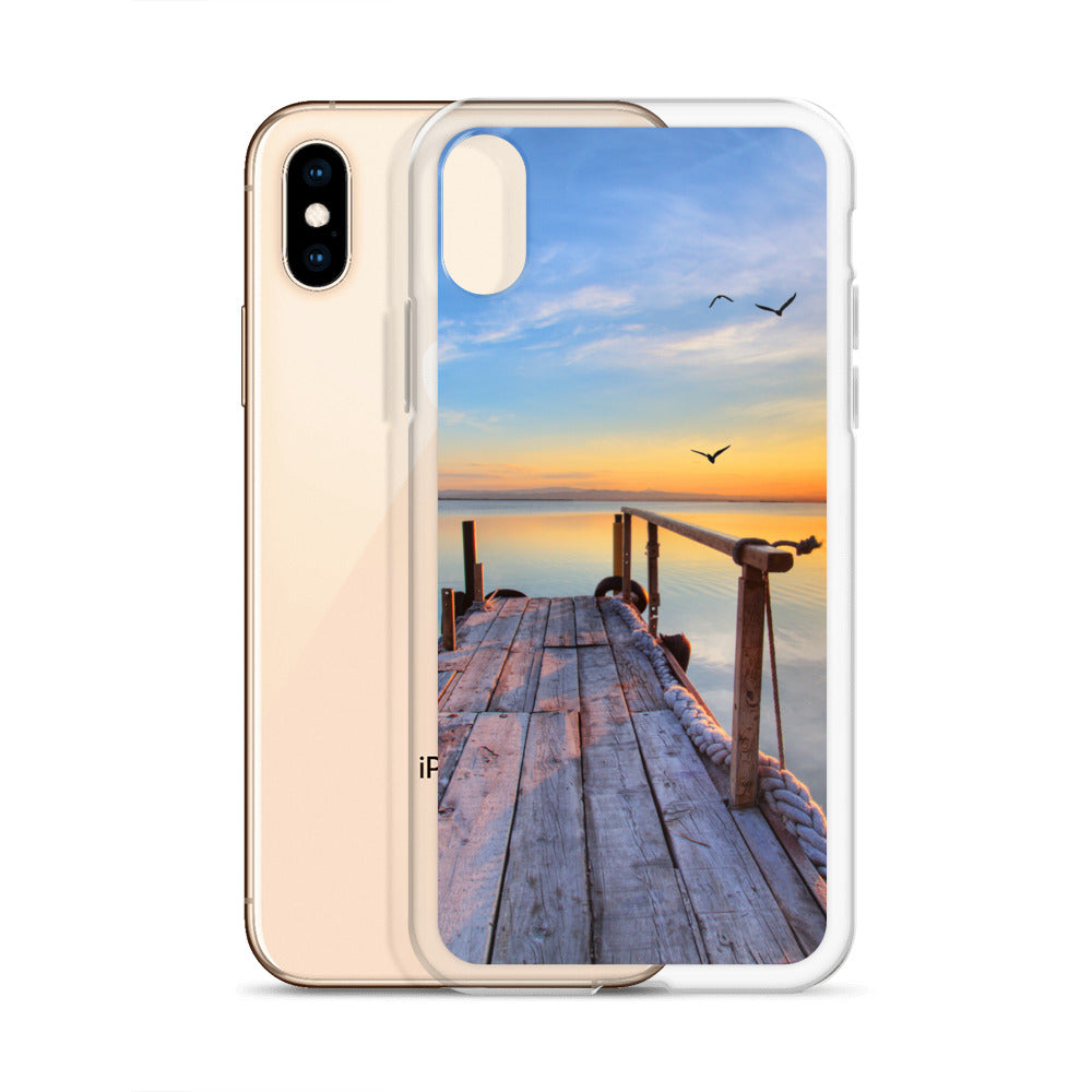 Ocean Boat Dock Scene iPhone Case