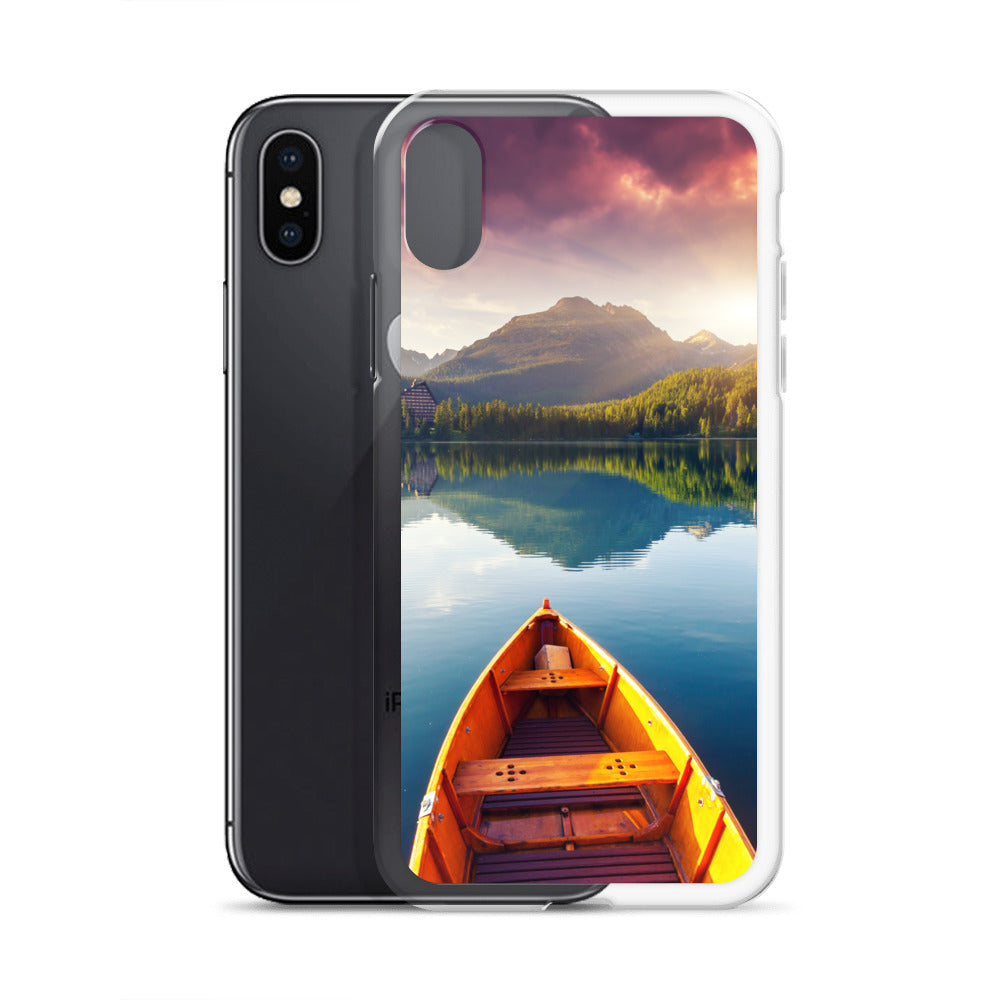 Mountains Lake Canoe iPhone Case