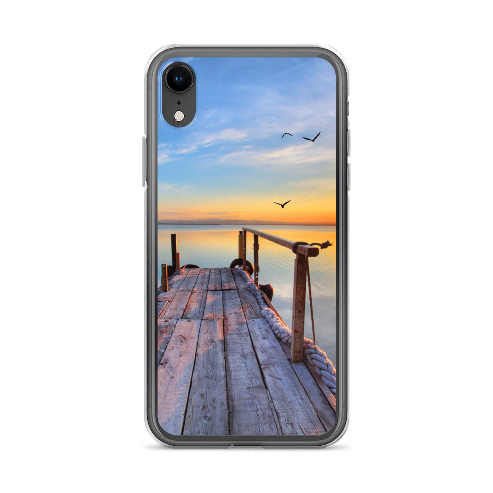 Ocean Boat Dock Scene iPhone Case