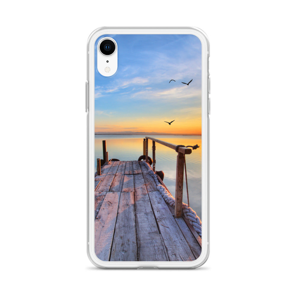 Ocean Boat Dock Scene iPhone Case