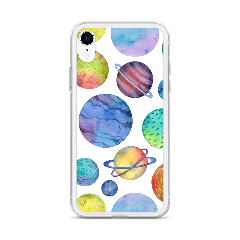 Space Watercolor Planets iPhone Case