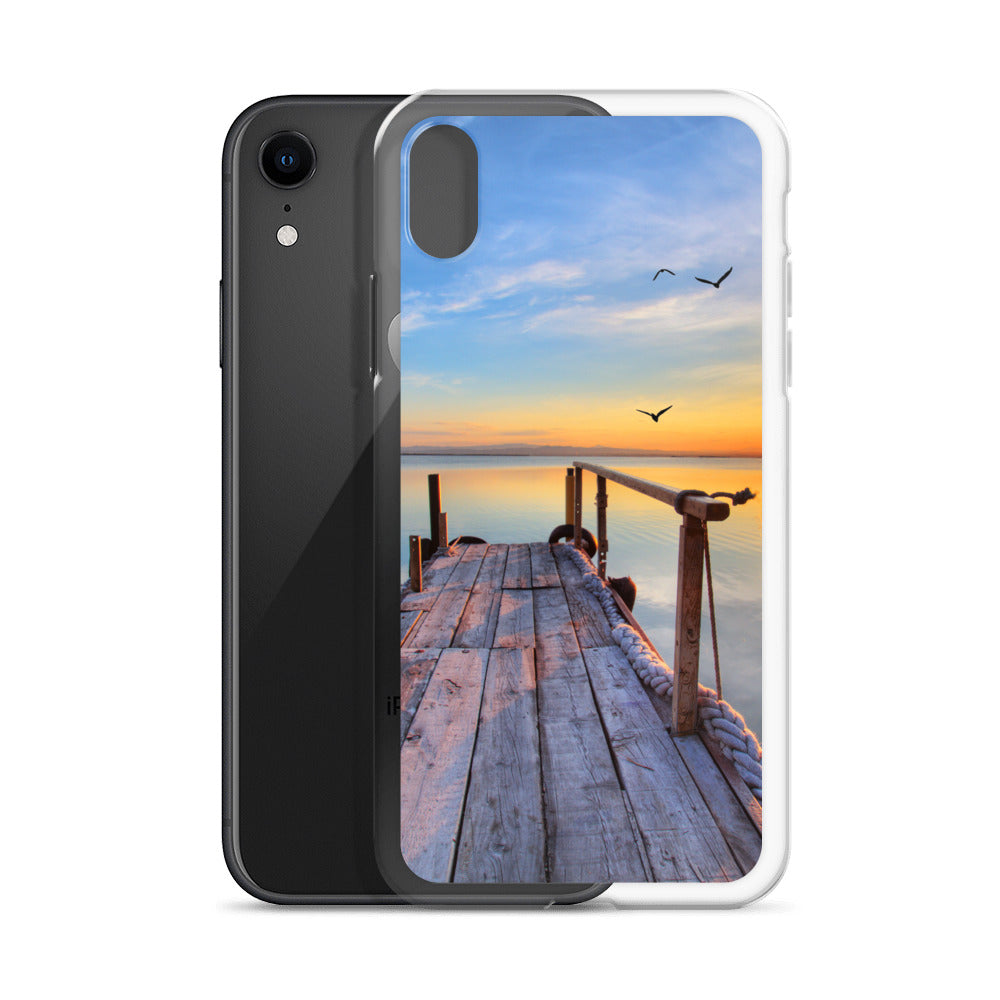 Ocean Boat Dock Scene iPhone Case