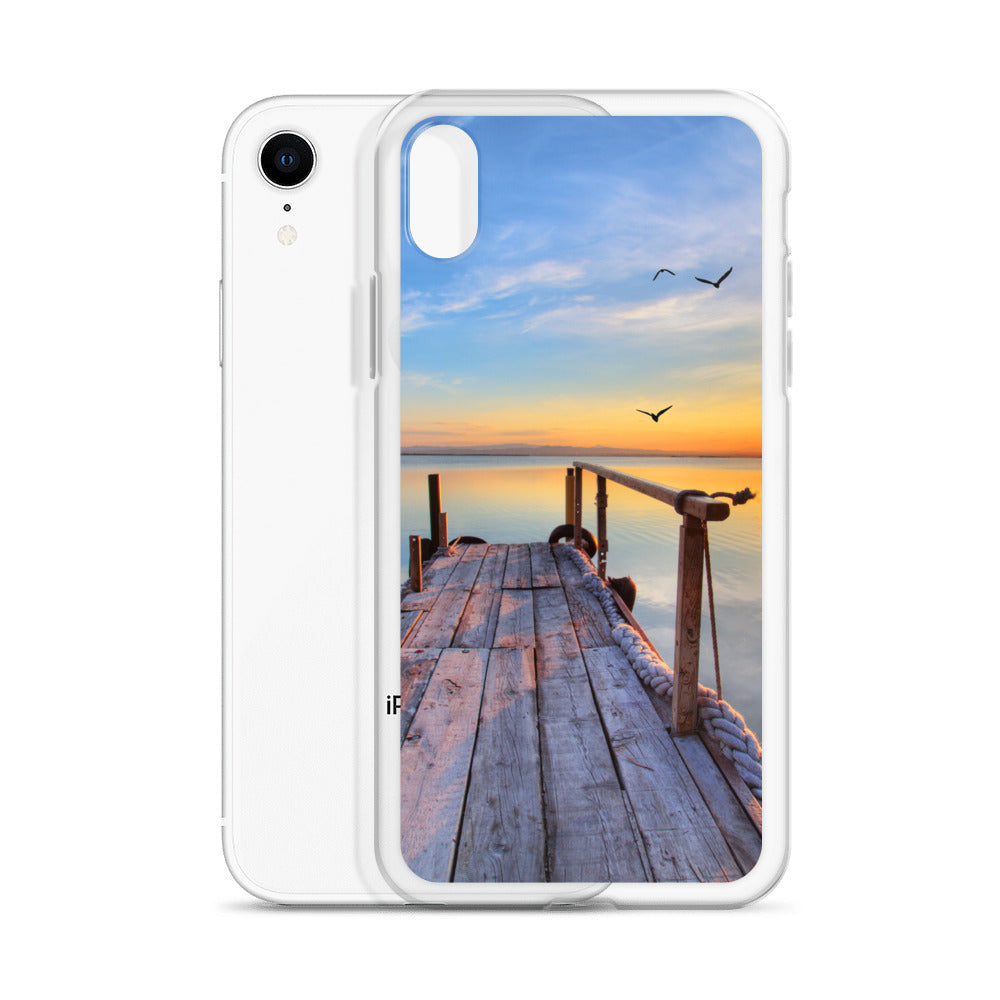 Ocean Boat Dock Scene iPhone Case