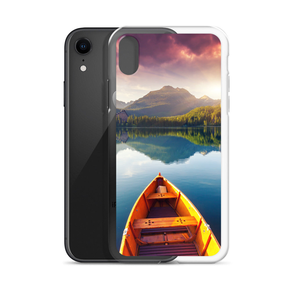 Mountains Lake Canoe iPhone Case