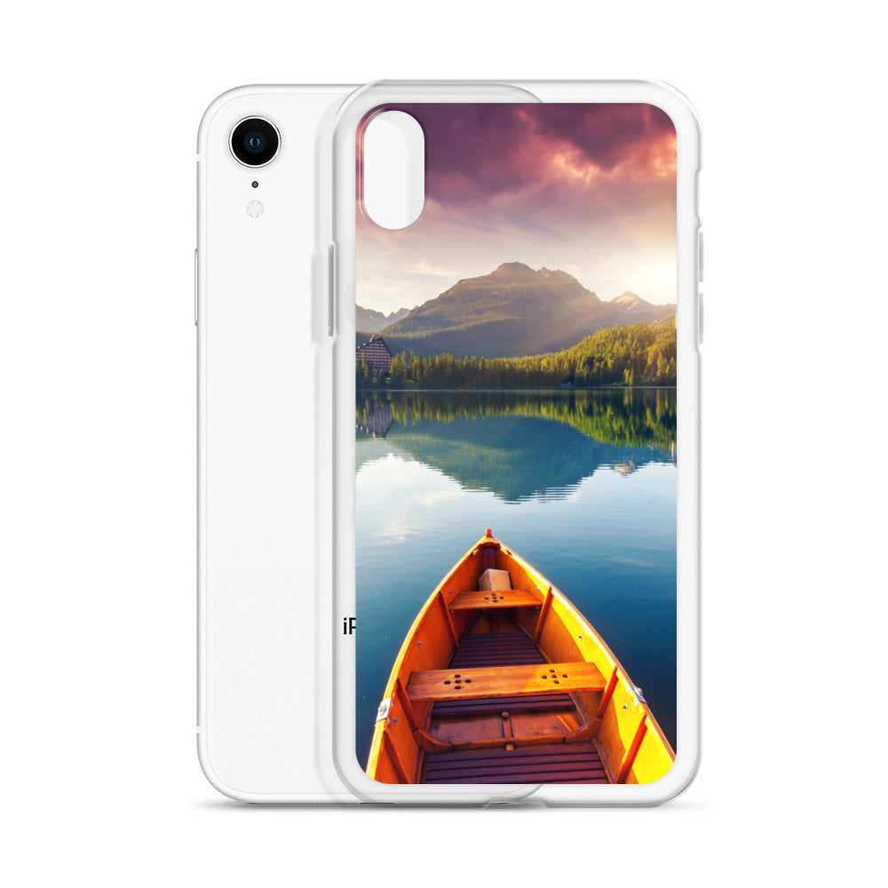 Mountains Lake Canoe iPhone Case