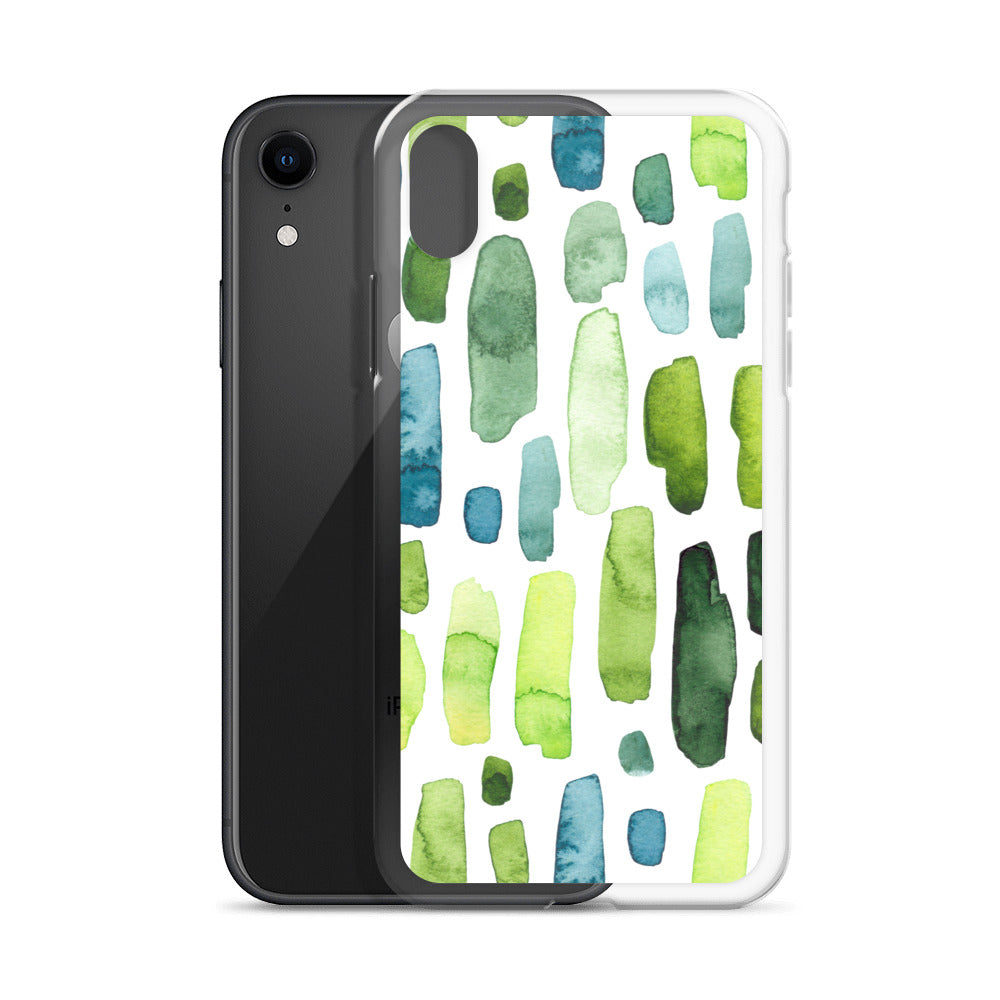 Green Abstract Paint Strokes iPhone Case