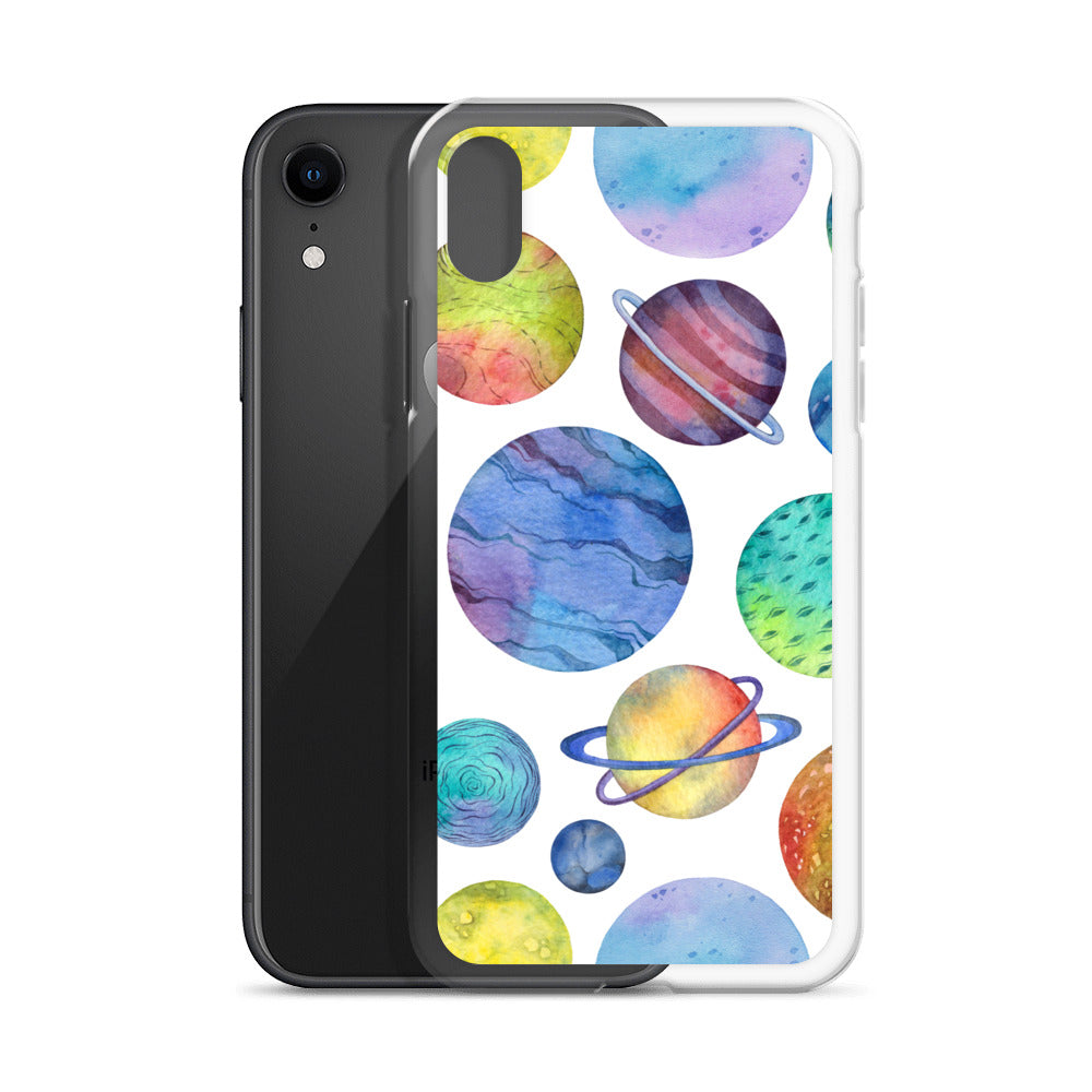 Space Watercolor Planets iPhone Case