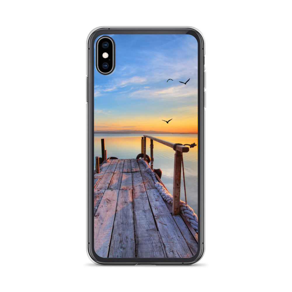 Ocean Boat Dock Scene iPhone Case