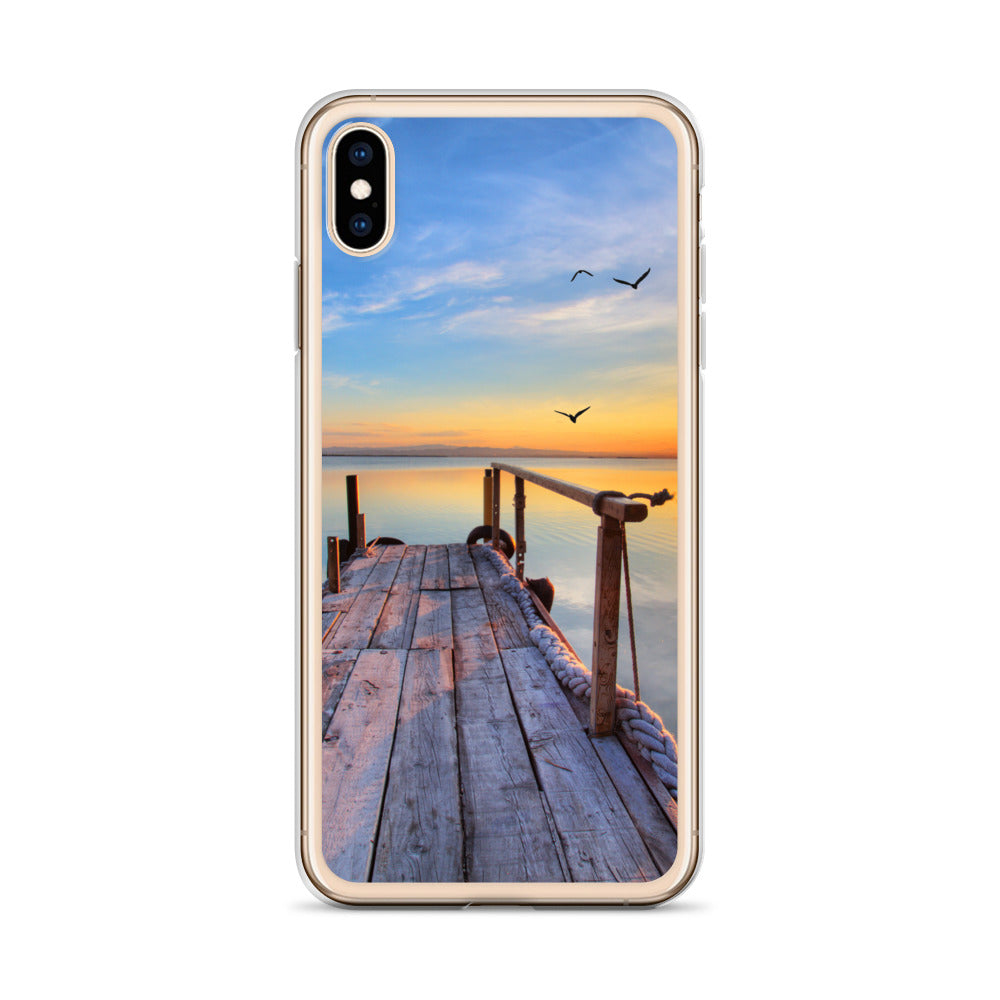 Ocean Boat Dock Scene iPhone Case