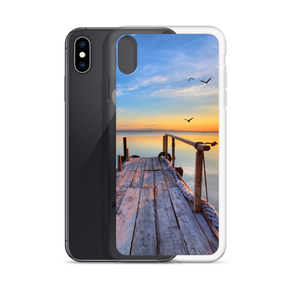 Ocean Boat Dock Scene iPhone Case