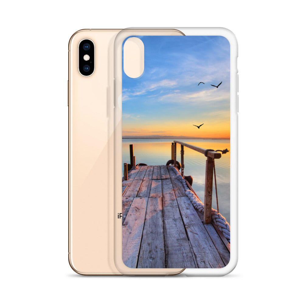 Ocean Boat Dock Scene iPhone Case