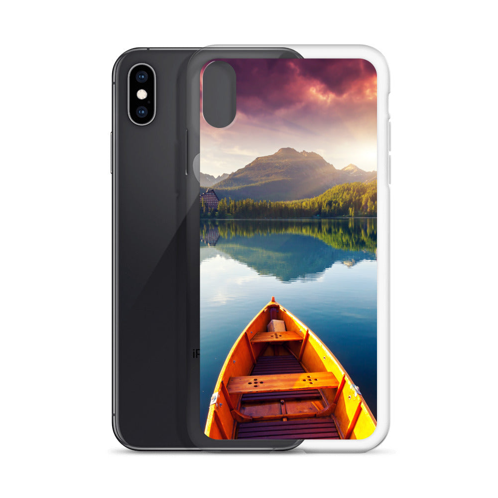 Mountains Lake Canoe iPhone Case