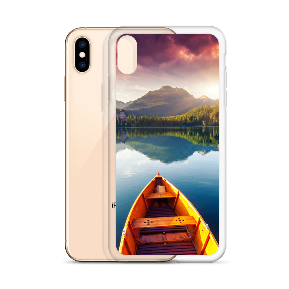 Mountains Lake Canoe iPhone Case