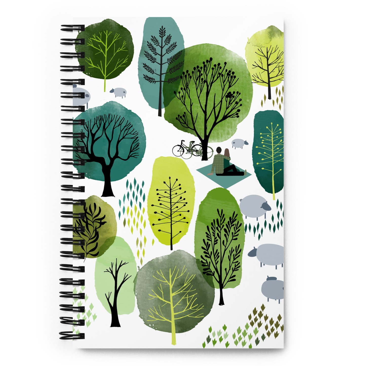 Watercolor Trees Spiral notebook