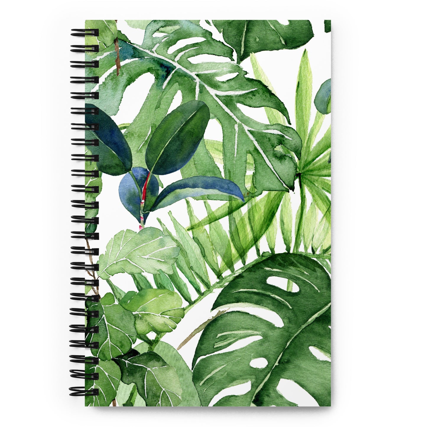 Green Floral Tropical Leaves Spiral notebook