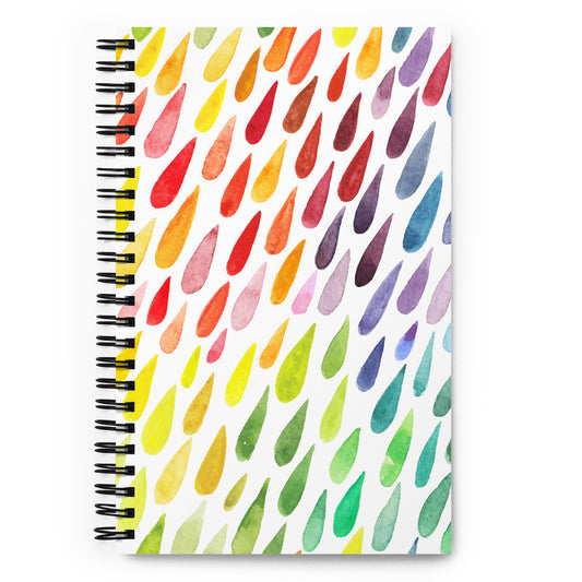 Colorful Watercolor Raindrops Spiral notebook