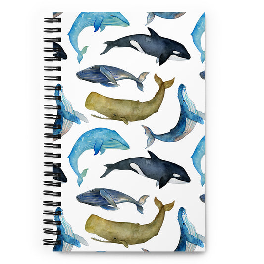 Whales Spiral notebook