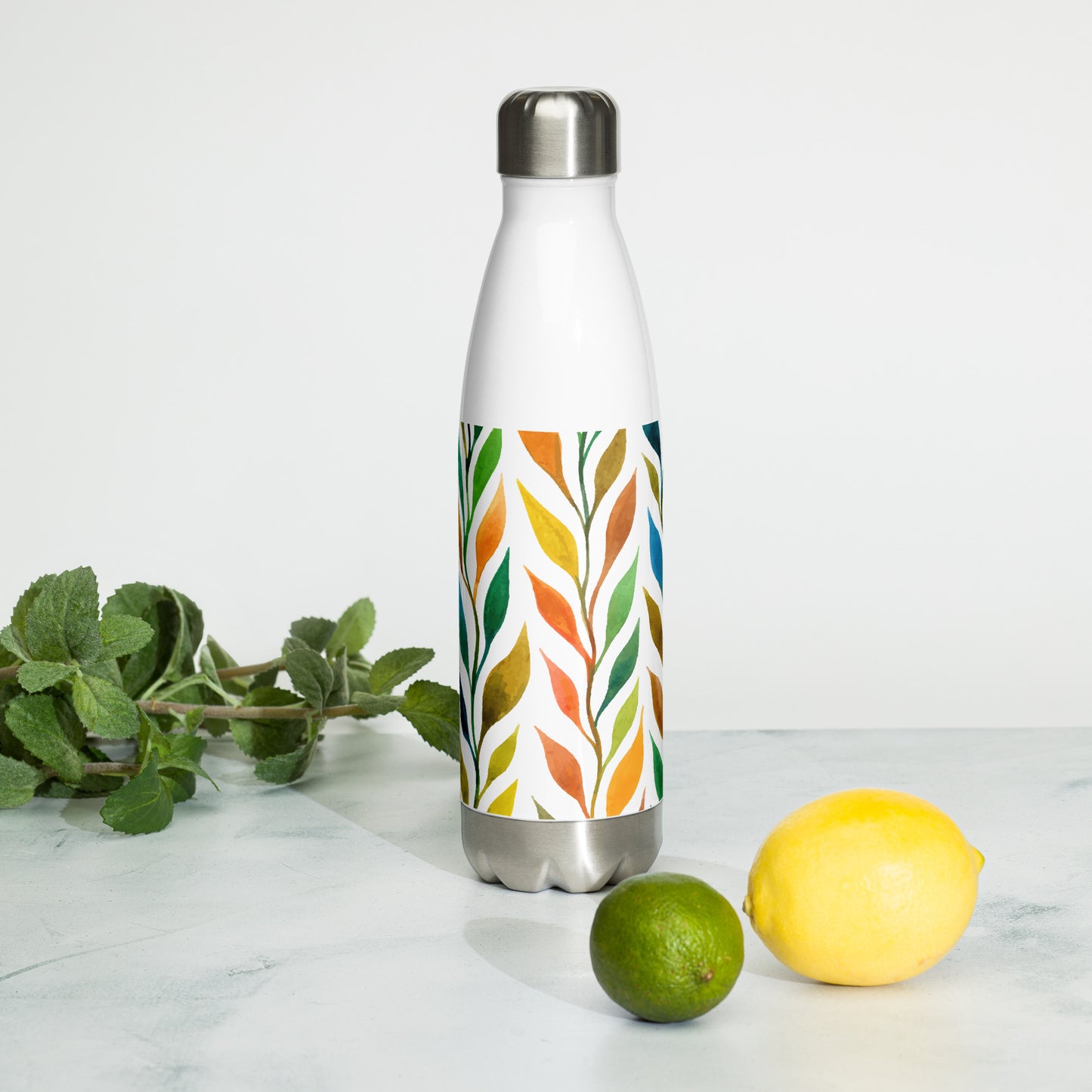 Watercolor Floral Stainless Steel Water Bottle