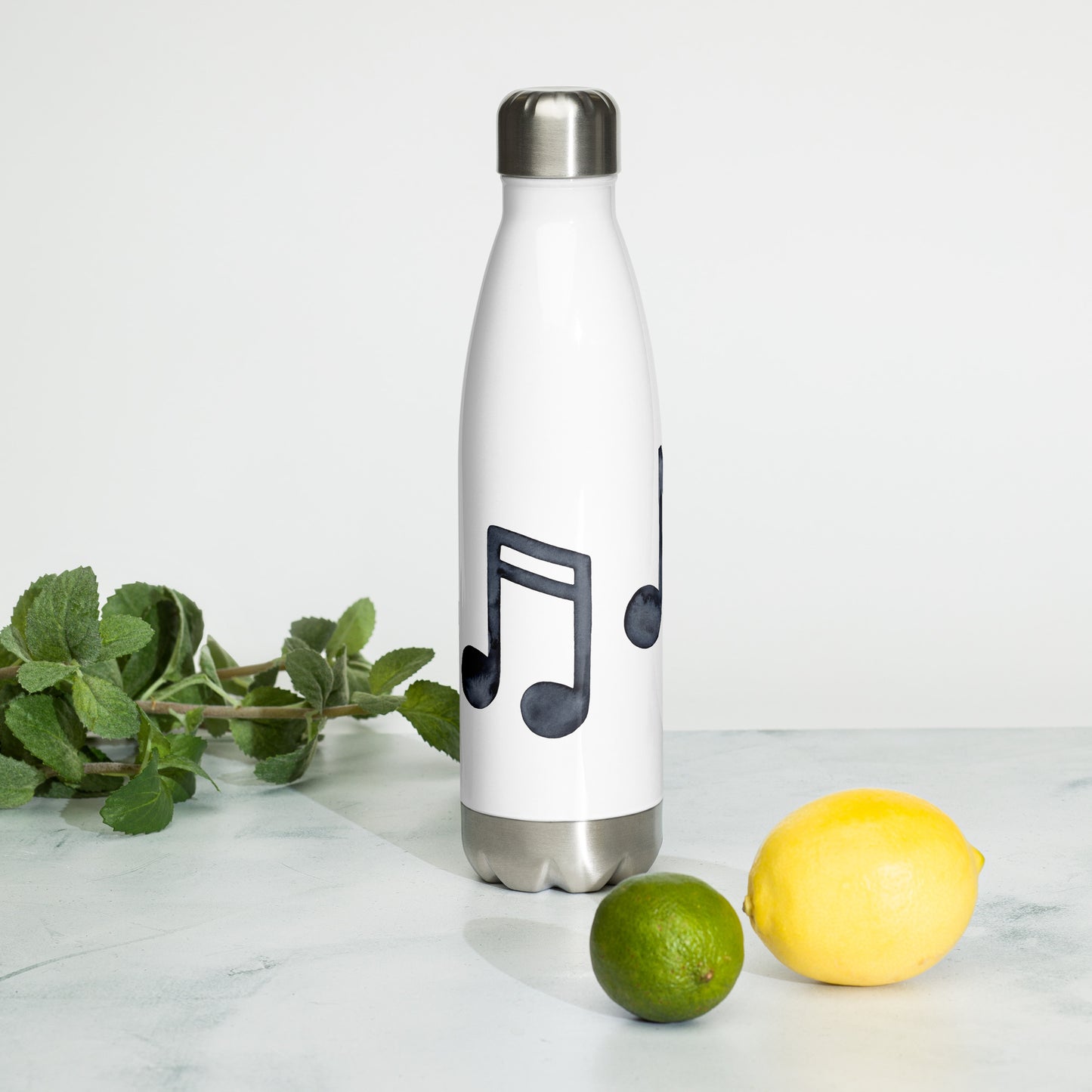 Music Notes Stainless Steel Water Bottle