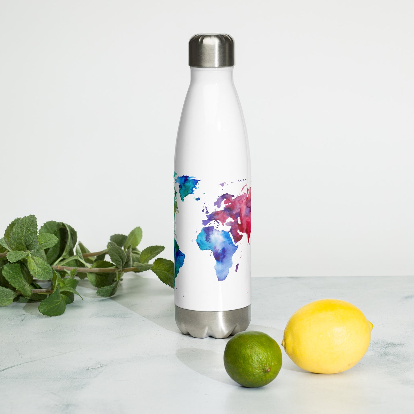 Watercolor World Stainless Steel Water Bottle