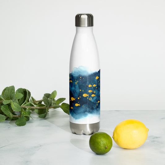 Watercolor School of Fish Stainless Steel Water Bottle