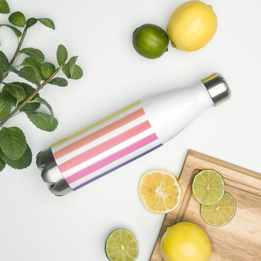 Rainbow Stipe Stainless Steel Water Bottle