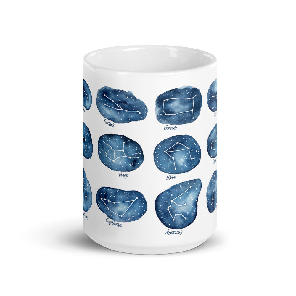 Zodiac Constellations Astrology White glossy mug 15oz