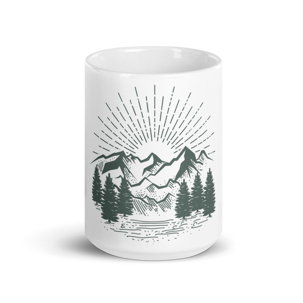 Colorado Mountains White glossy mug 15oz