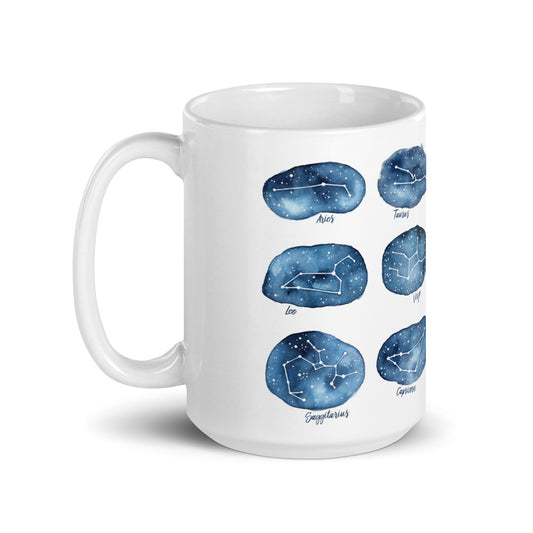 Zodiac Constellations Astrology White glossy mug 15oz