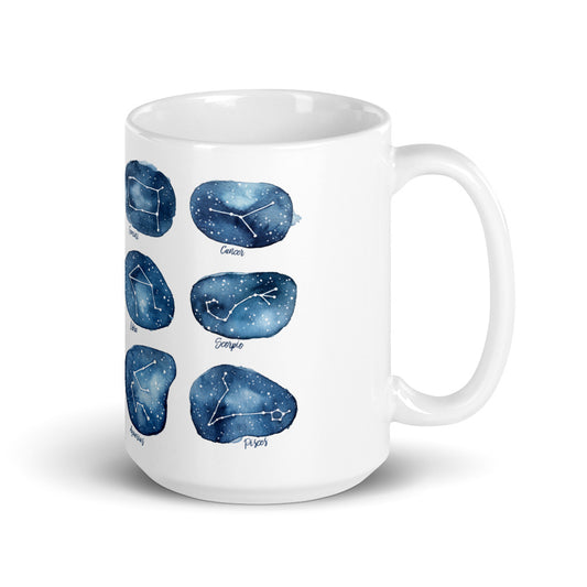 Zodiac Constellations Astrology White glossy mug 15oz