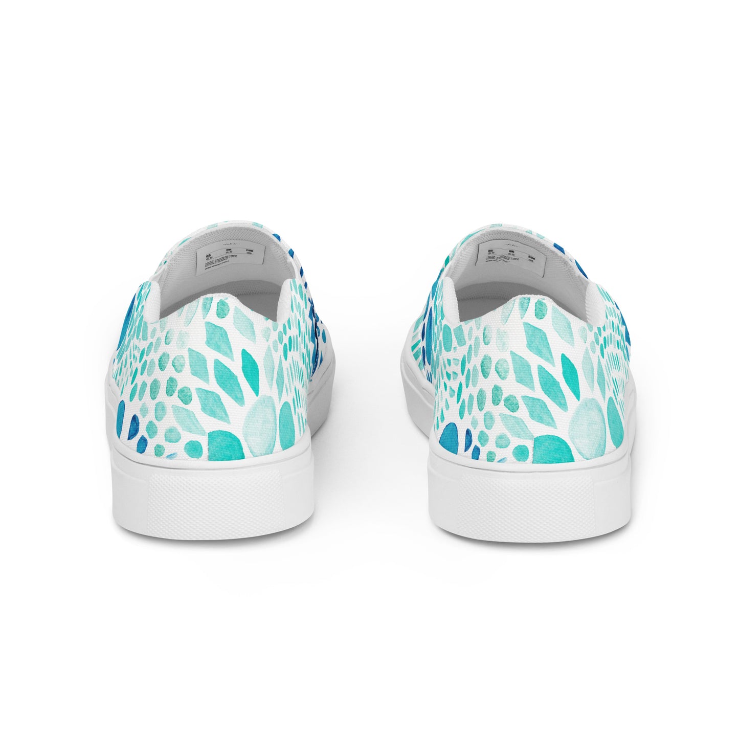 Watercolor Blue Pattern Women’s slip-on canvas shoes