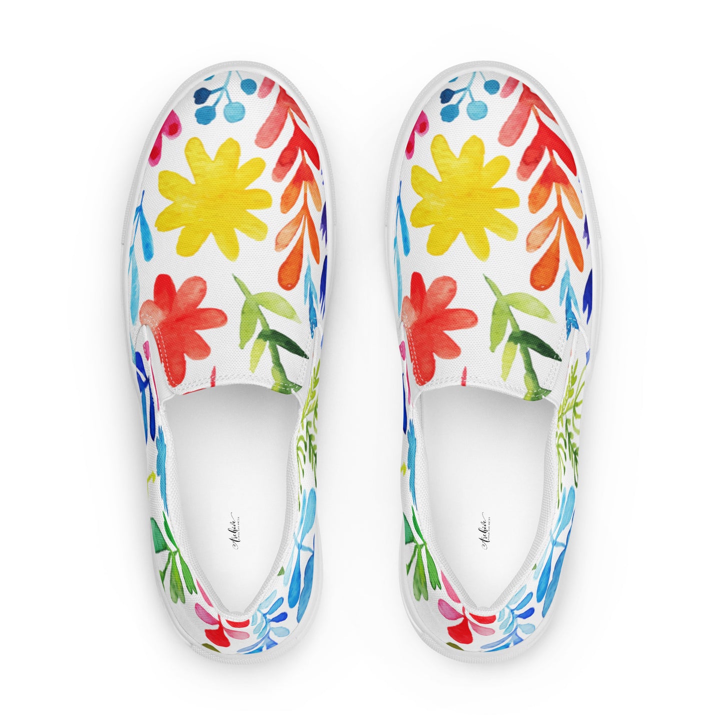 Colorful Flowers Women’s slip-on canvas shoes