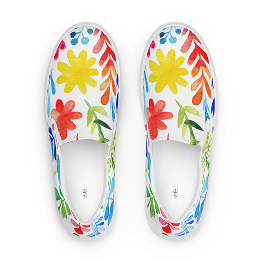 Colorful Flowers Women’s slip-on canvas shoes