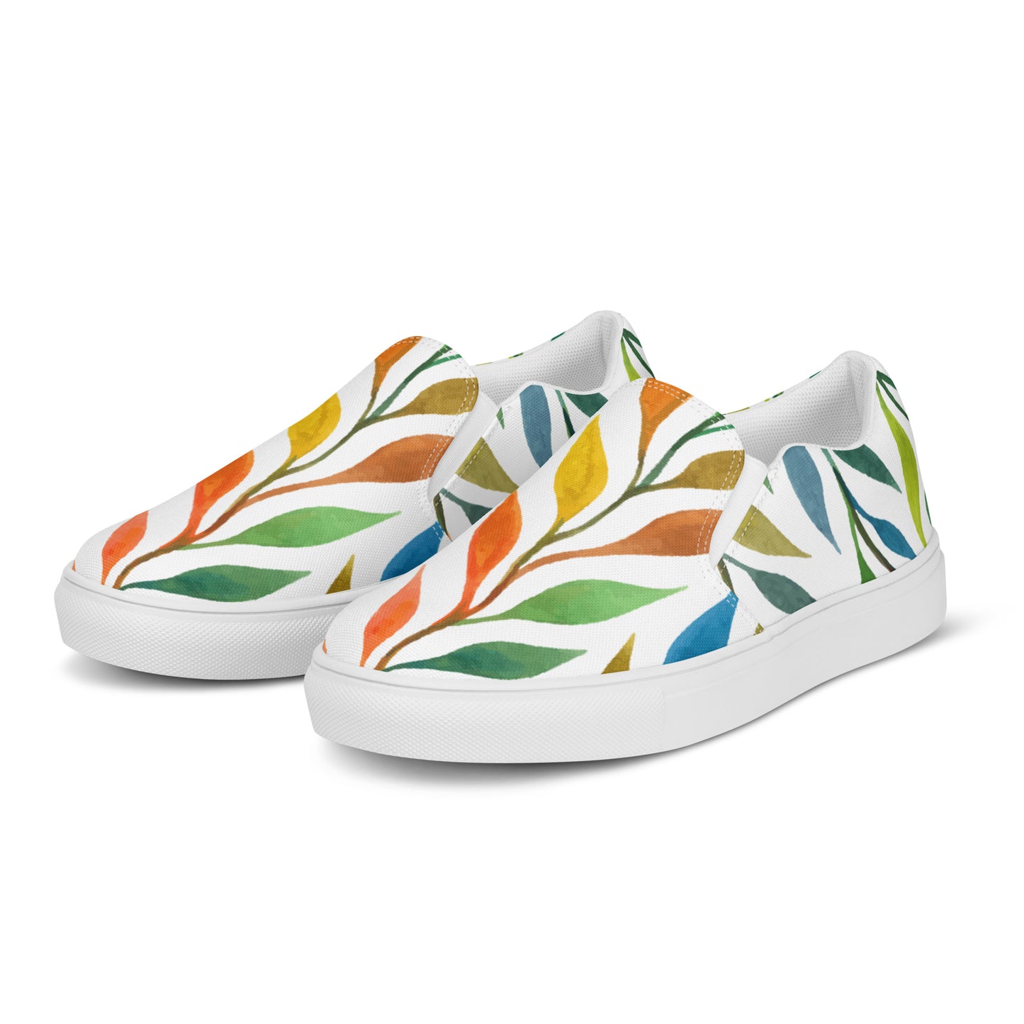 Colorful Floral Women’s slip-on canvas shoes