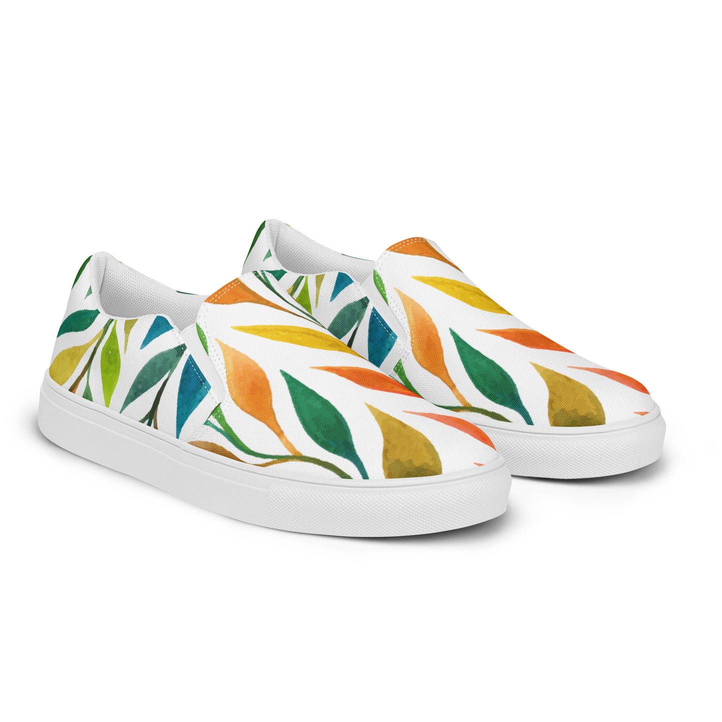 Colorful Floral Women’s slip-on canvas shoes