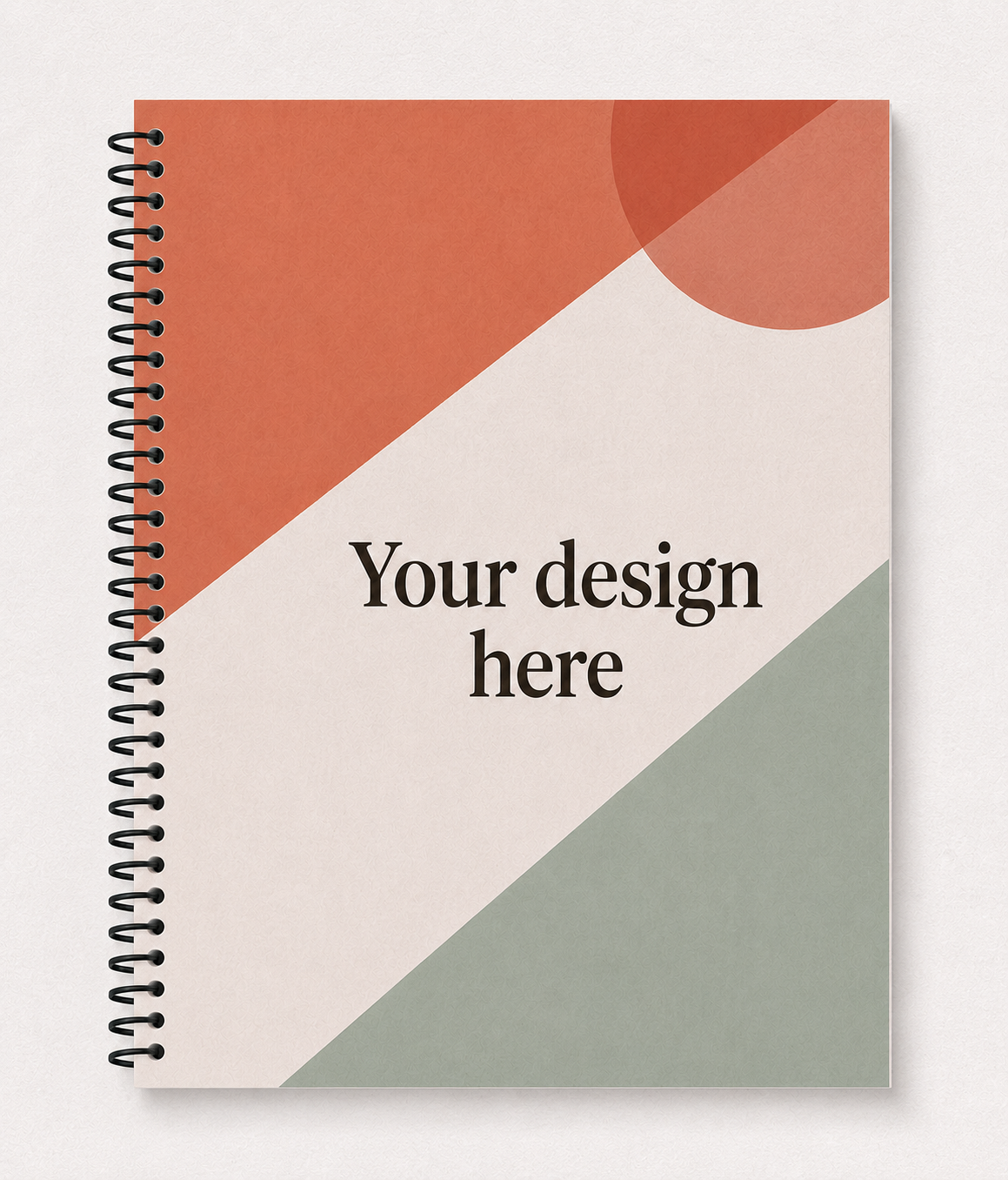 Realistic black-coil notebook preview